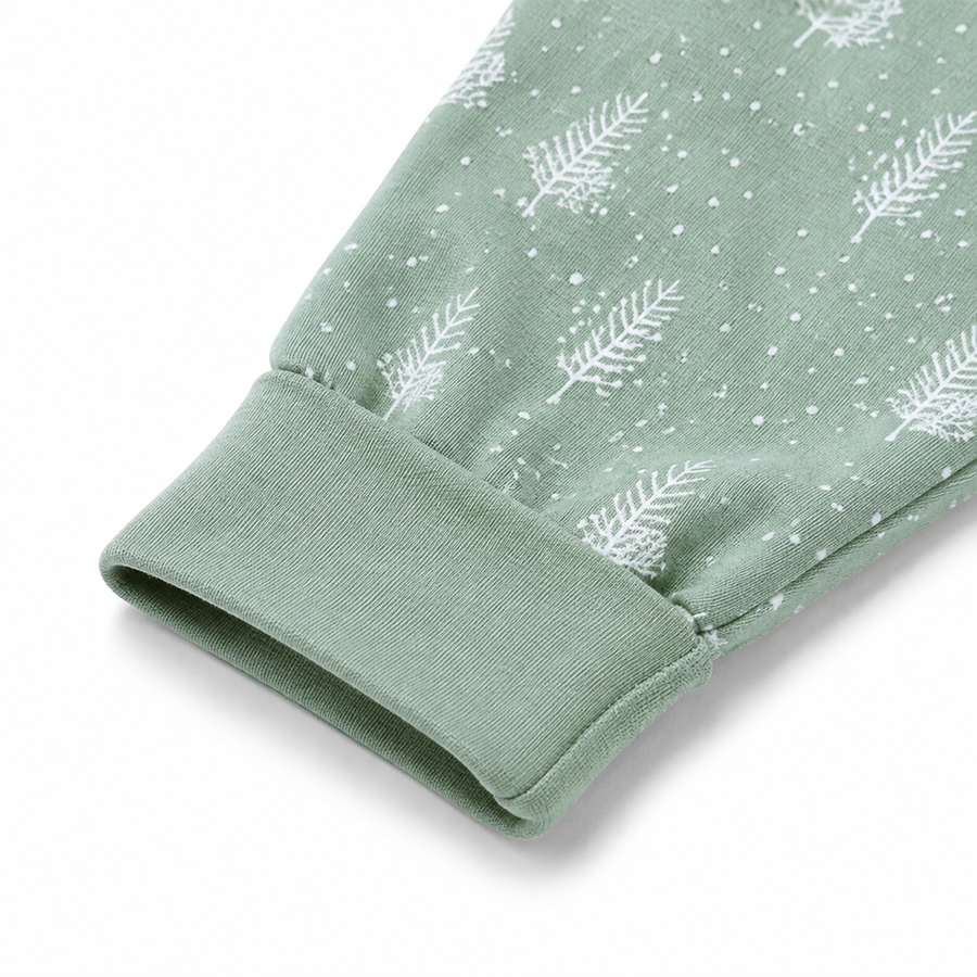Sage Sprigs Romper — Sage Sprigs — Cuff and foot detail — image 4