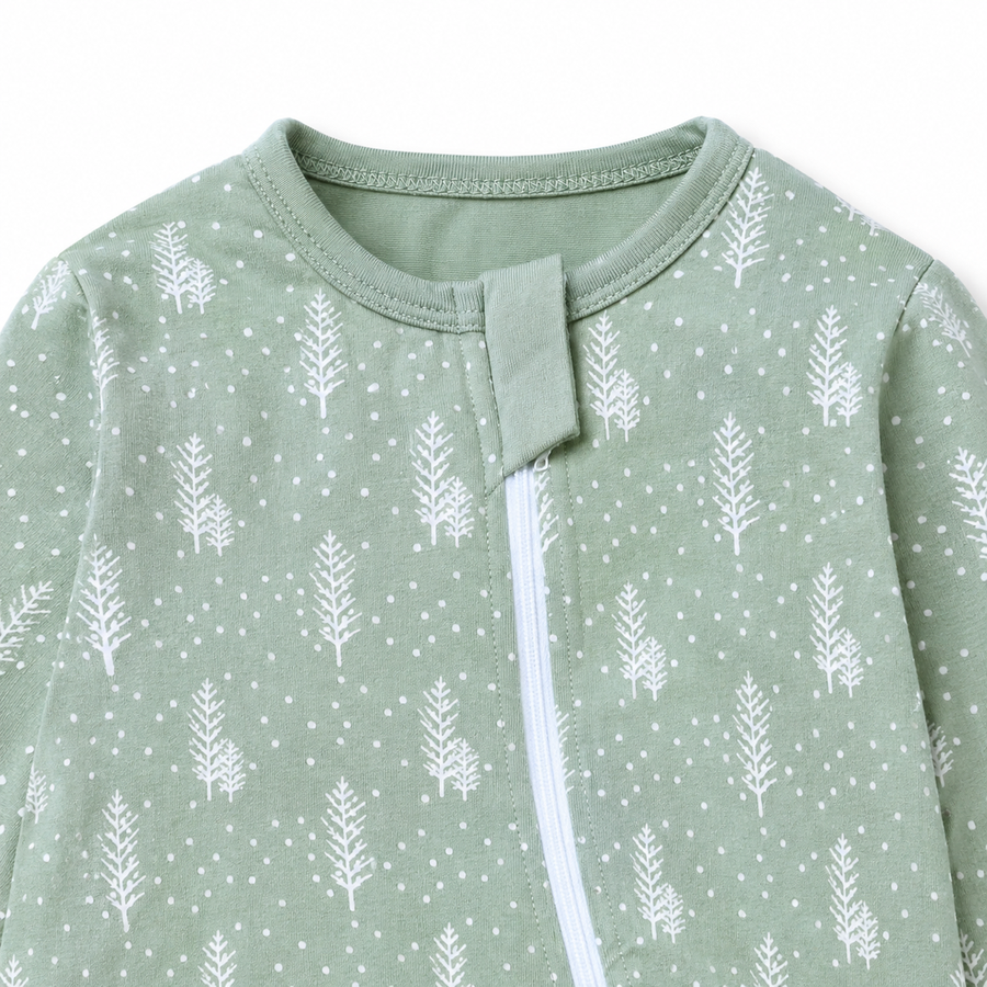 Sage Sprigs Romper — Sage Sprigs — Zipper detail — image 3