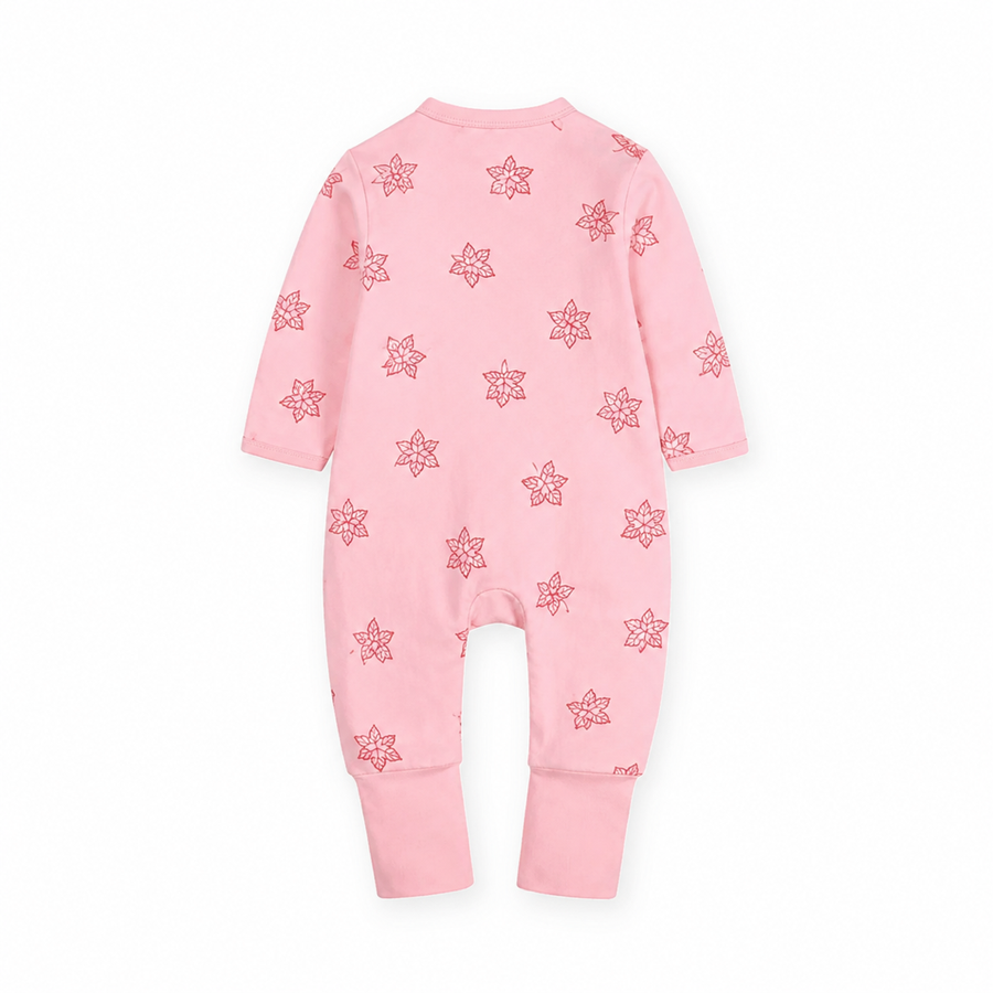 Falling Leaves in Pink Romper — Falling Leaves in Pink — Back view — image 2