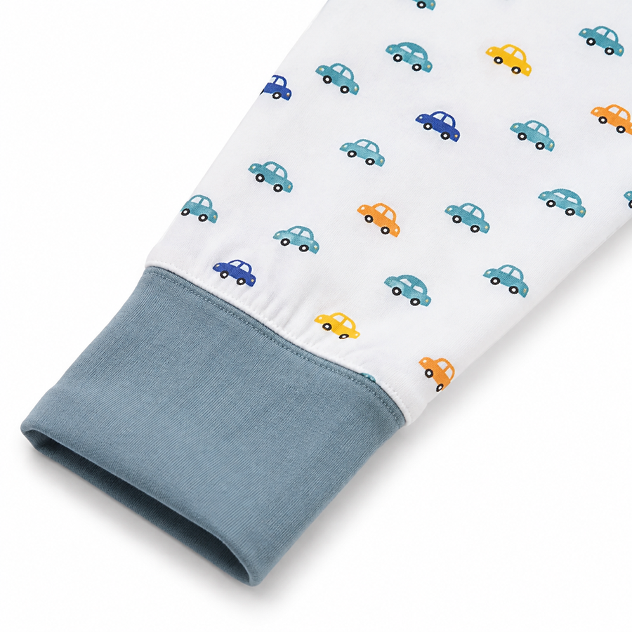 Mini Cars Romper — Mini Cars — Cuff and foot detail — image 4