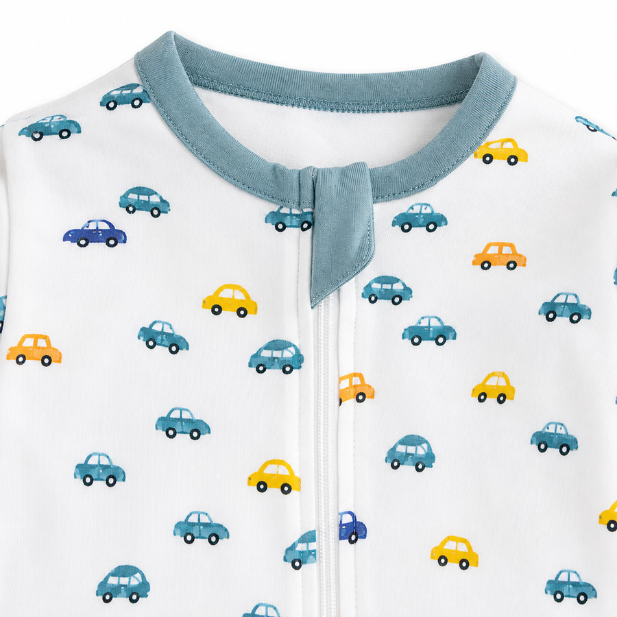 Mini Cars Romper — Mini Cars — Zipper detail — image 3