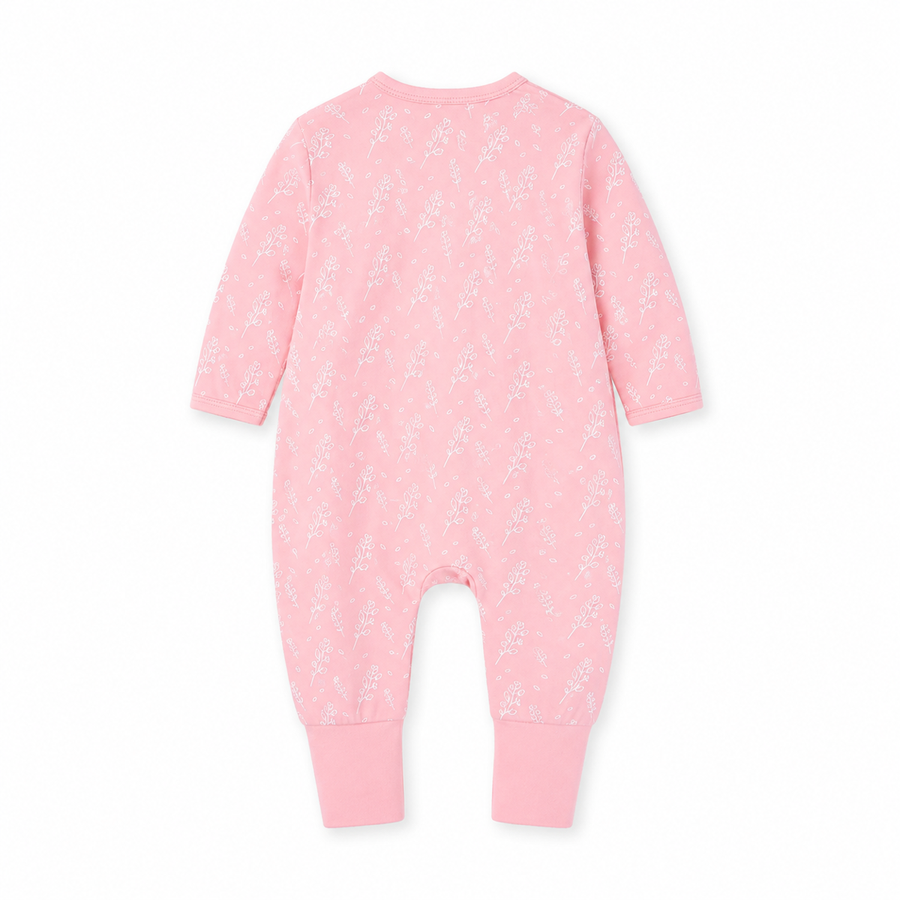 Blush Botanical Sprigs Romper — Blush Botanical Sprigs — Back view — image 2