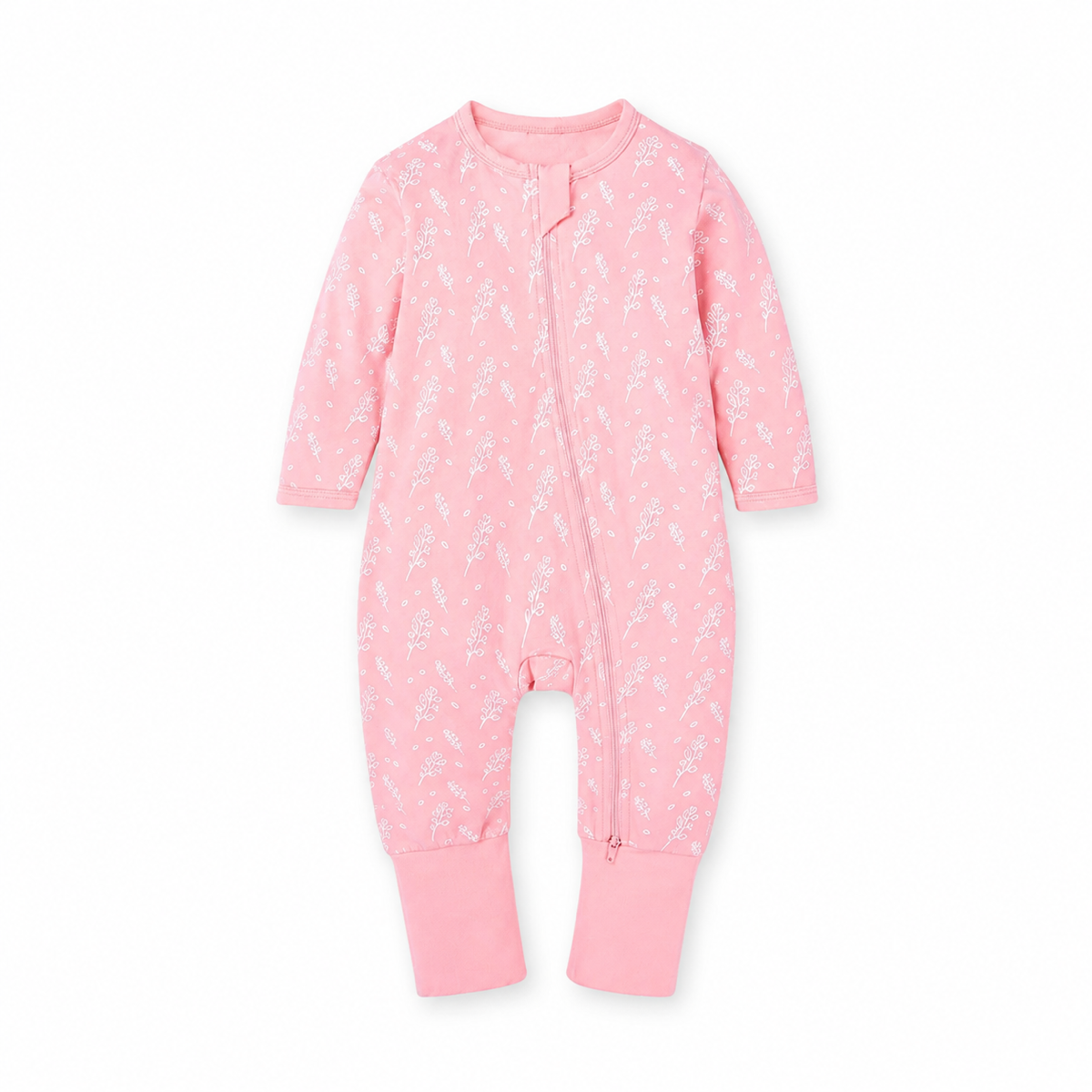 Blush Botanical Sprigs Romper — Blush Botanical Sprigs — Front view — image 1