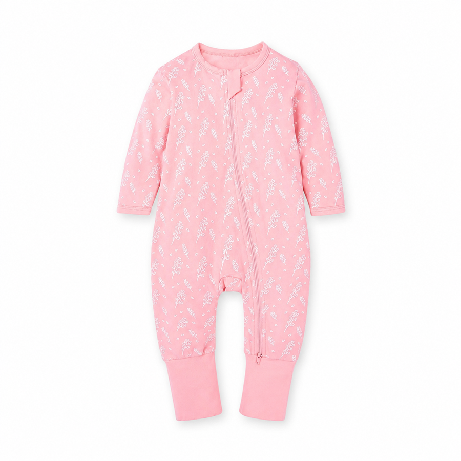 Blush Botanical Sprigs Romper — Blush Botanical Sprigs — Front view — image 1
