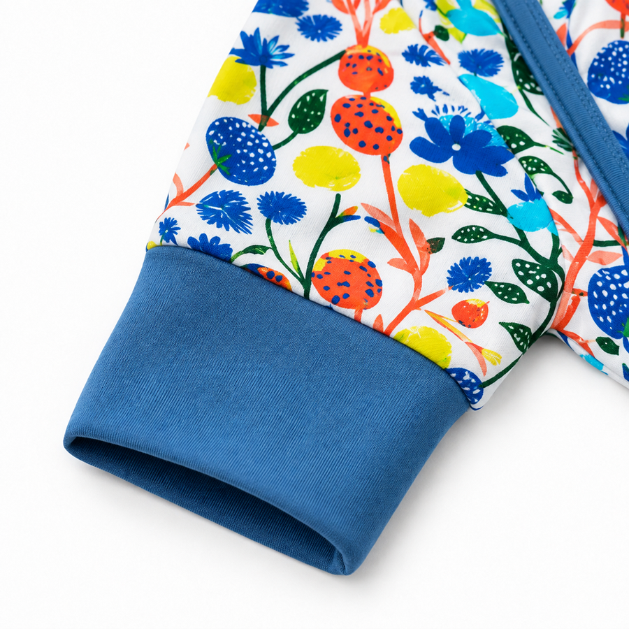 Colorful Meadow Romper — Colorful Meadow — Cuff and foot detail — image 4
