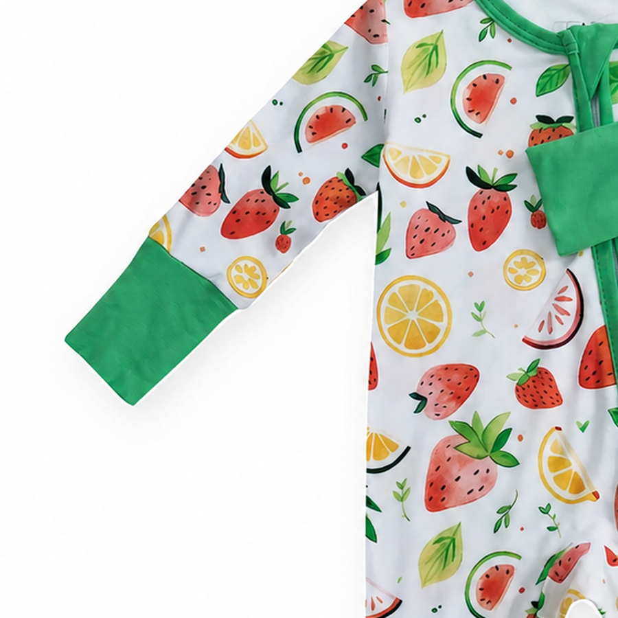 Fruit Salad Romper — Fruit Salad — Cuff and foot detail — image 5