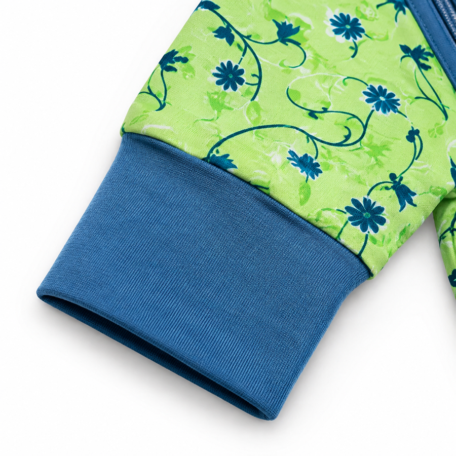 Dino Meadow Romper — Dino Meadow — Cuff and foot detail — image 4