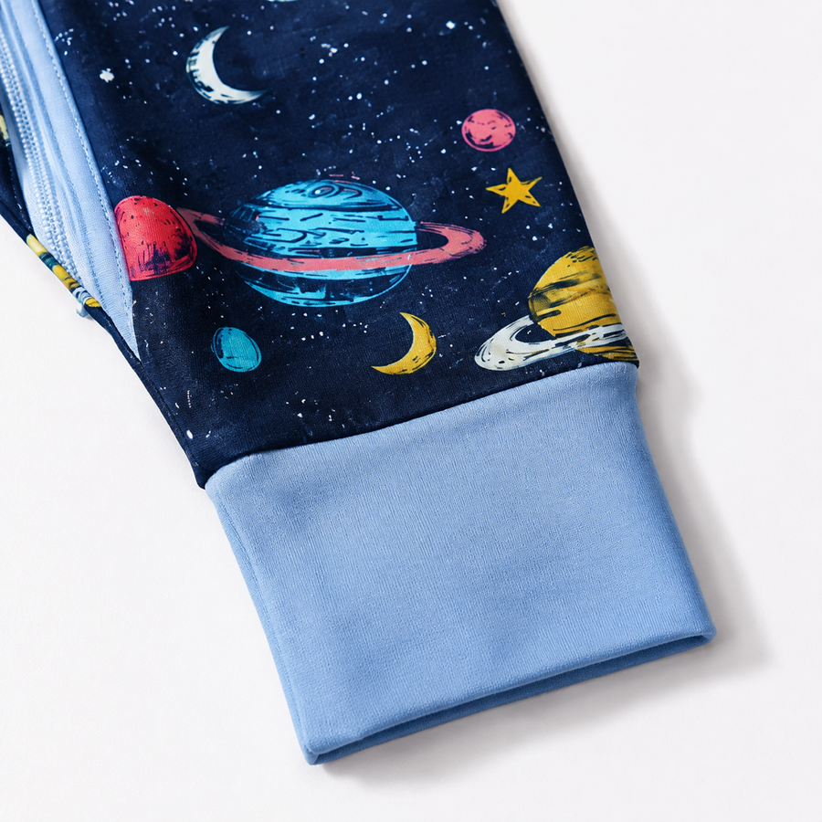 Midnight Galaxy Romper — Midnight Galaxy — Cuff and foot detail — image 4