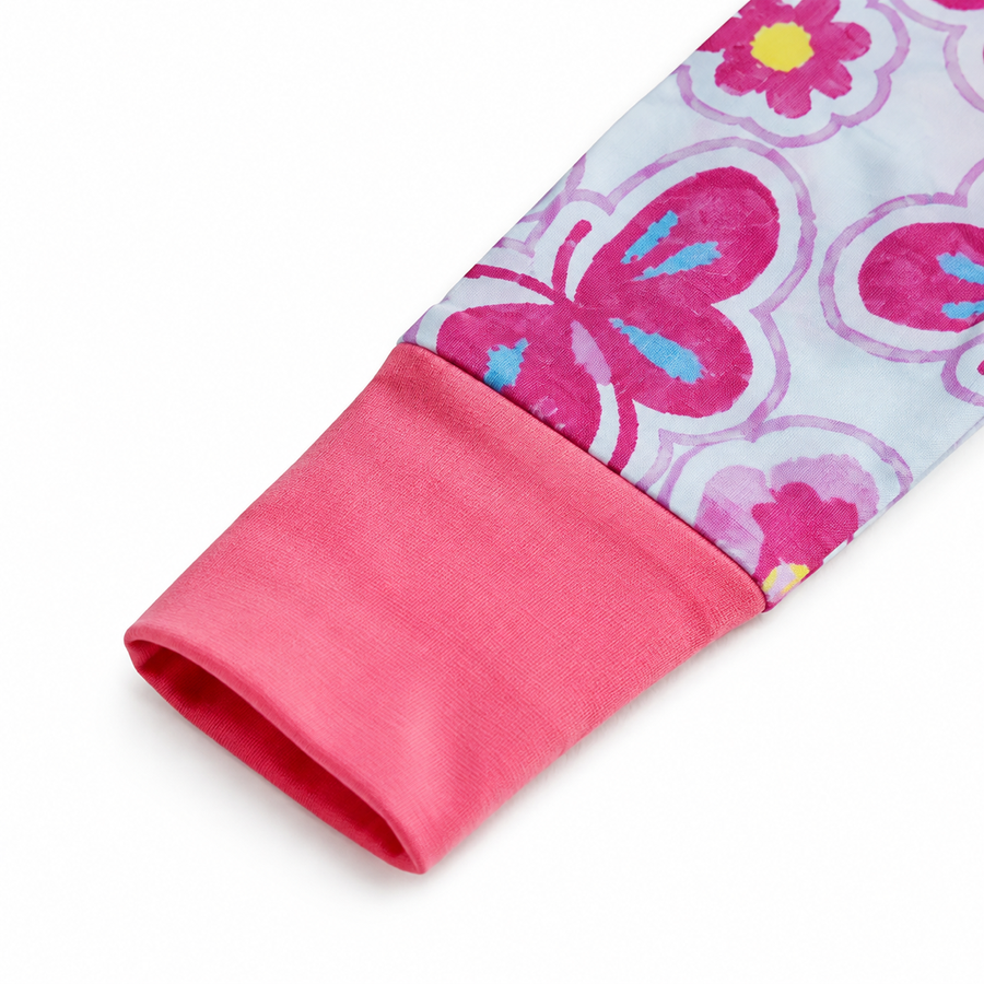 Butterfly Garden Romper — Butterfly Garden — Cuff and foot detail — image 4