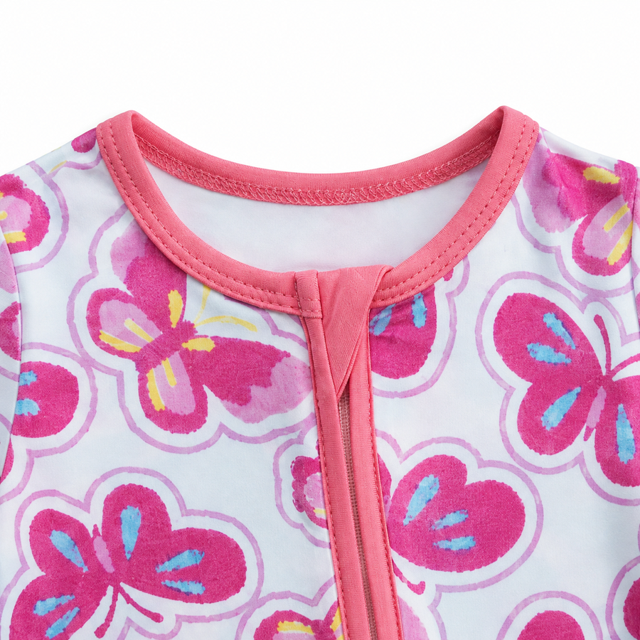 Butterfly Garden Romper — Butterfly Garden — Zipper detail — image 3