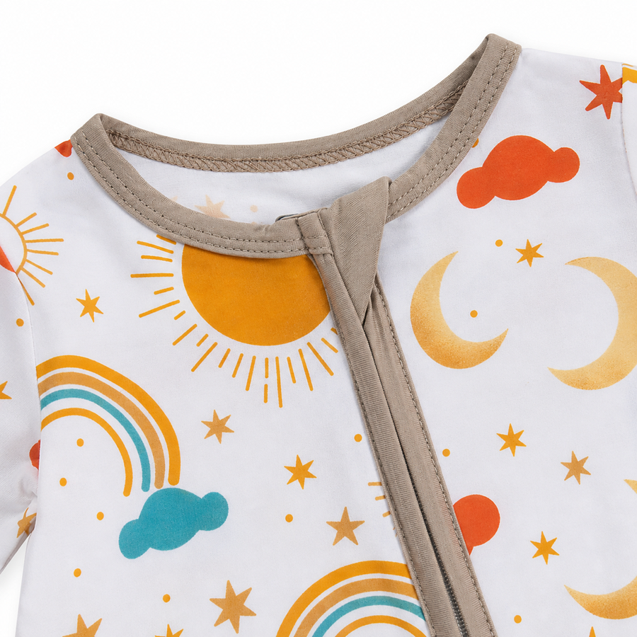 Celestial Rainbow Romper — Celestial Rainbow — Zipper detail — image 3