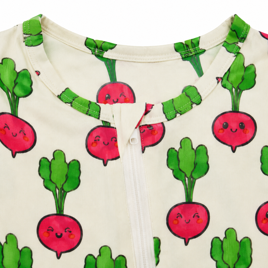 Happy Radishes Romper — Happy Radishes — Zipper detail — image 3