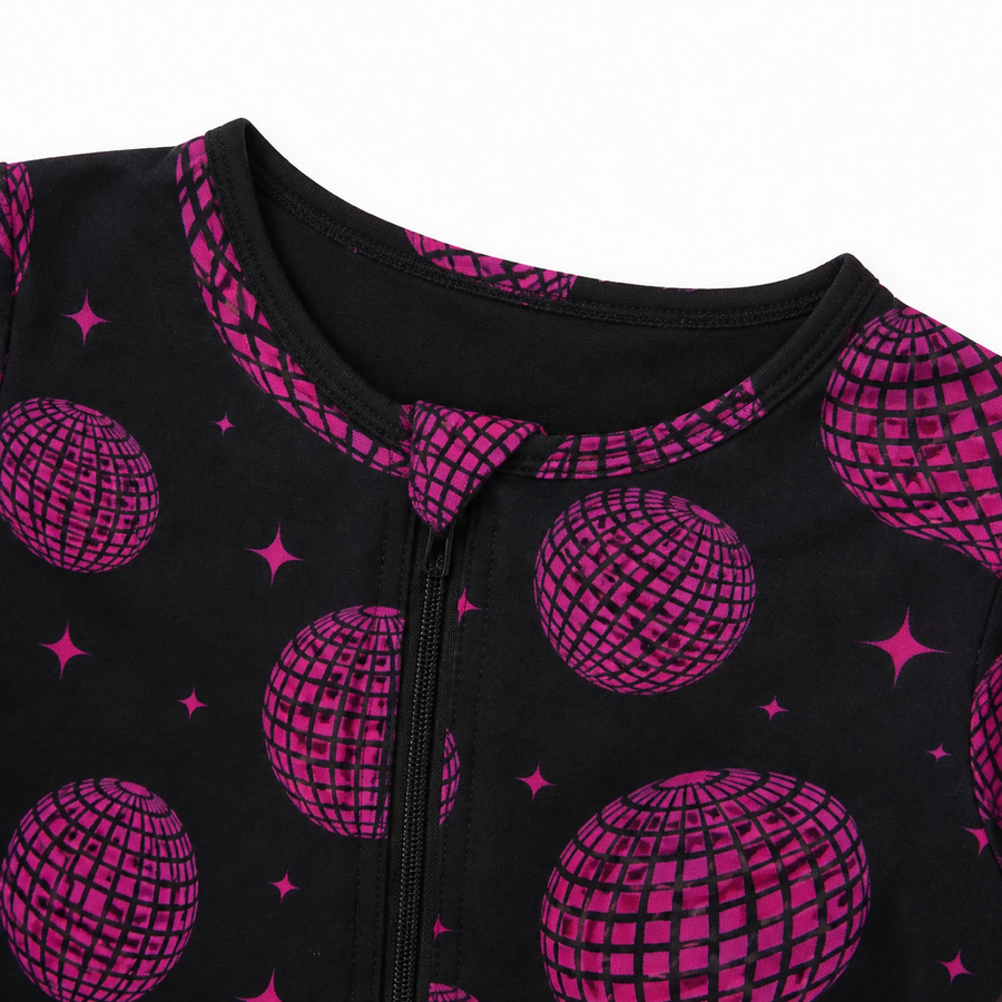Plum Orbits Romper — Plum Orbits — Zipper detail — image 3