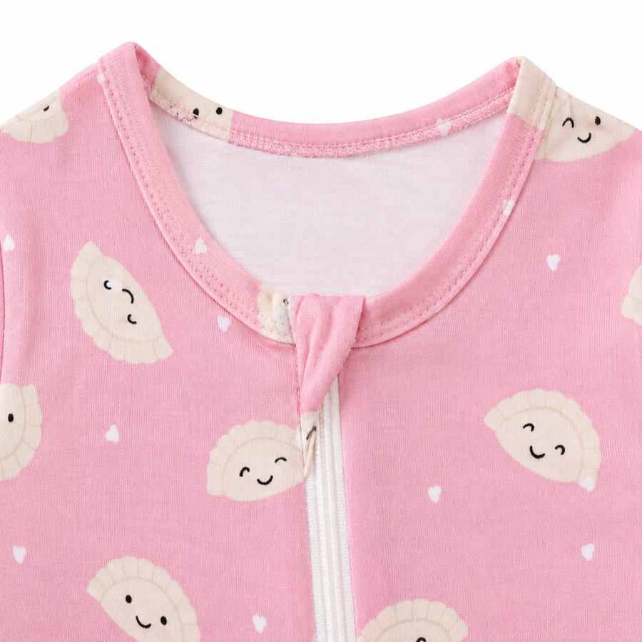 Pink Dumplings Romper — Pink Dumplings — Zipper detail — image 3