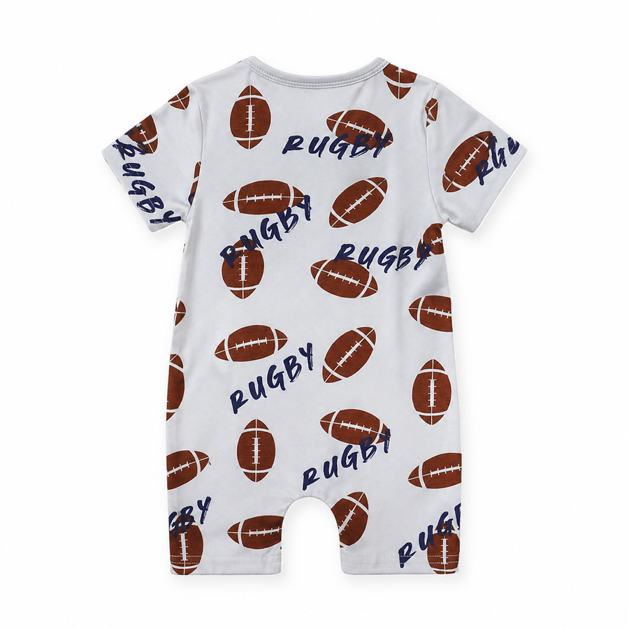 Football Short-Sleeve Shortie Romper — Football — Back view — image 2