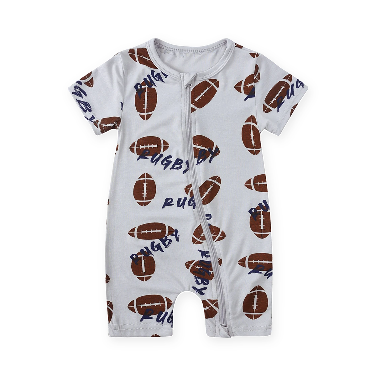 Football Short-Sleeve Shortie Romper — Football — Front view — image 1