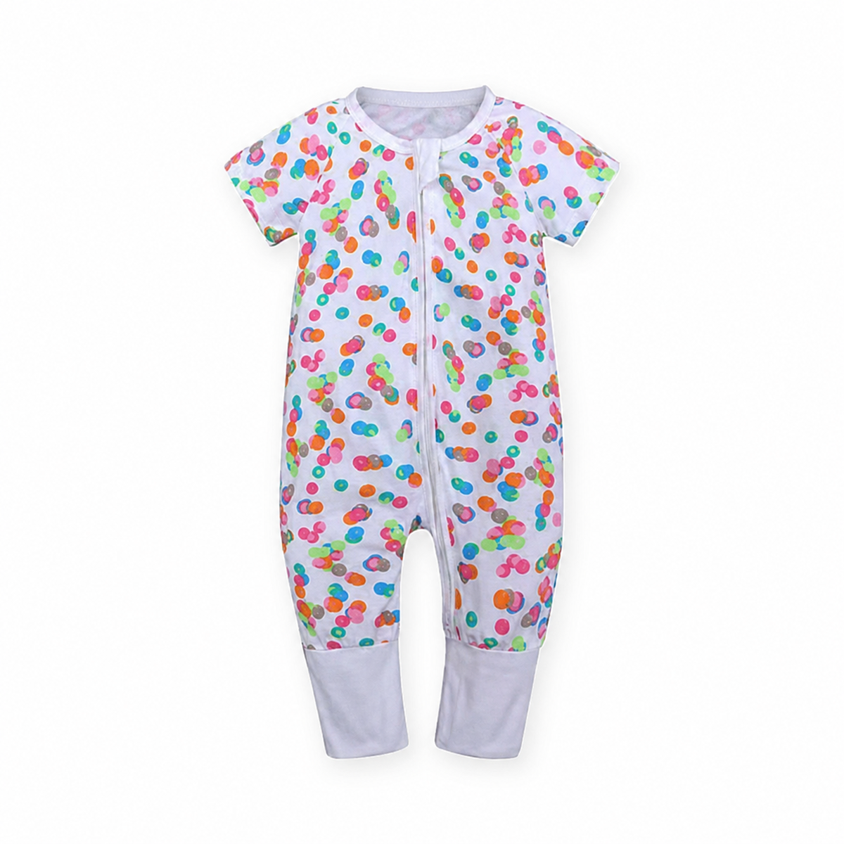 Confetti Dots Short-Sleeve Romper — Confetti Dots — Front view — image 1