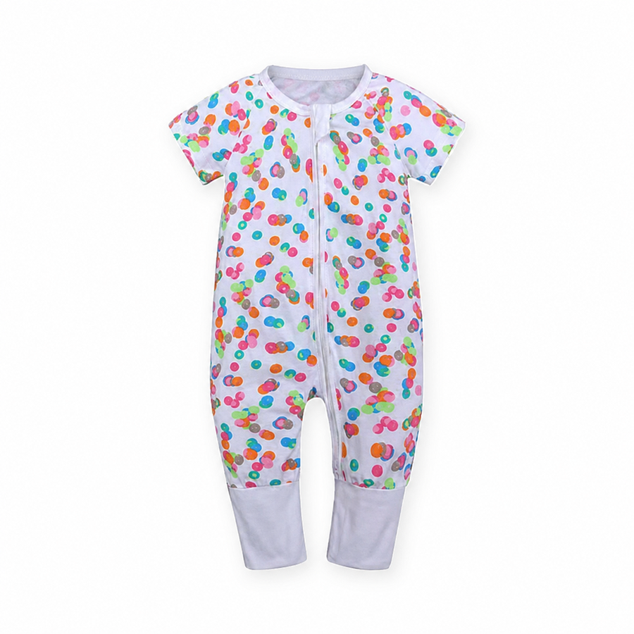 Confetti Dots Short-Sleeve Romper — Confetti Dots — Front view — image 1