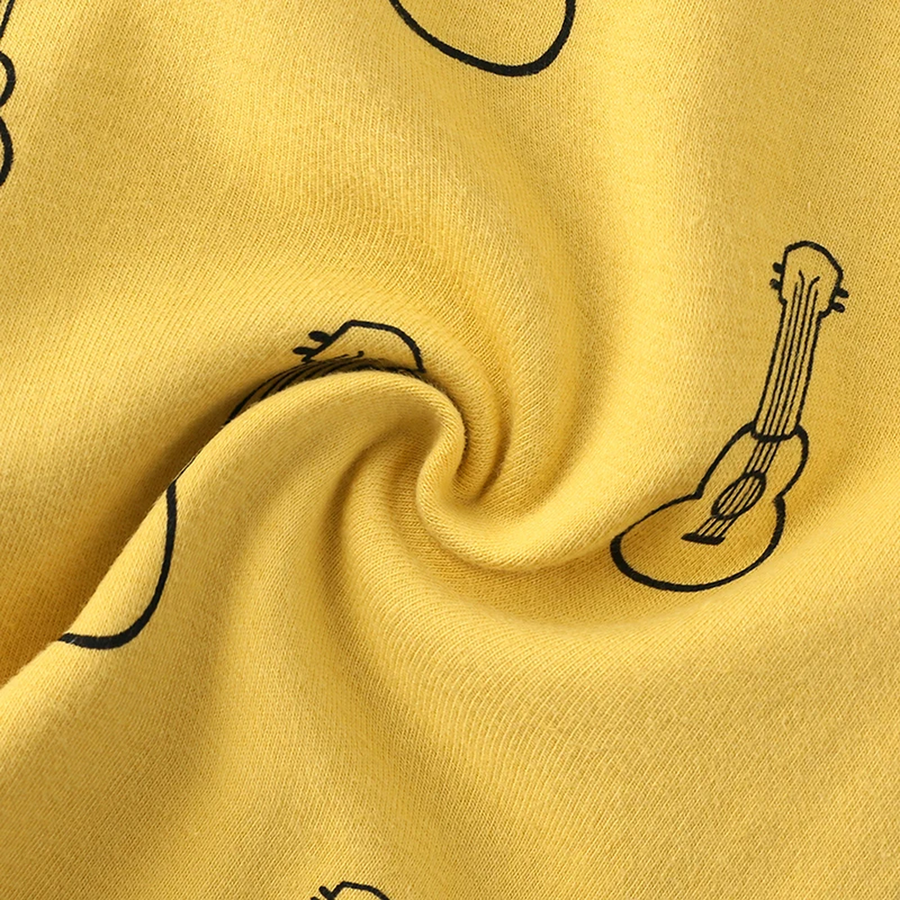 Mustard Guitars Short-Sleeve Shortie Romper — Mustard Guitars — Fabric detail — image 8