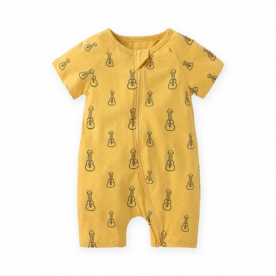 Mustard Guitars Short-Sleeve Shortie Romper — Mustard Guitars — Front view — image 1
