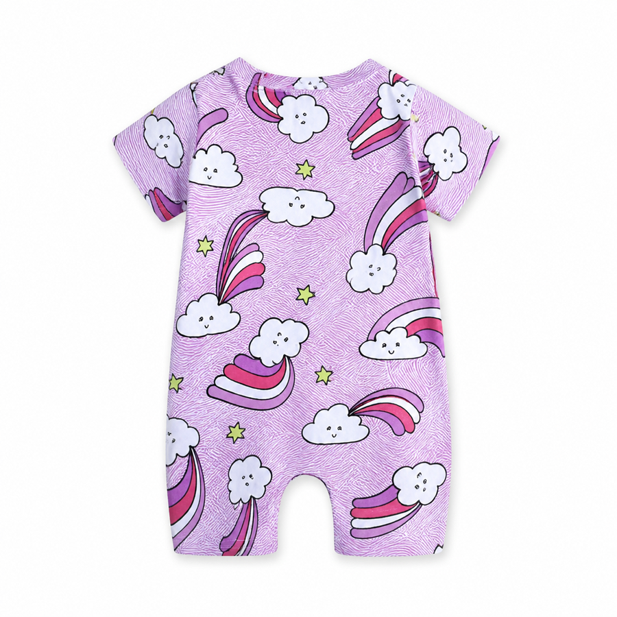 Unicorn Rainbows Short-Sleeve Shortie Romper — Unicorn Rainbows — Back view — image 2