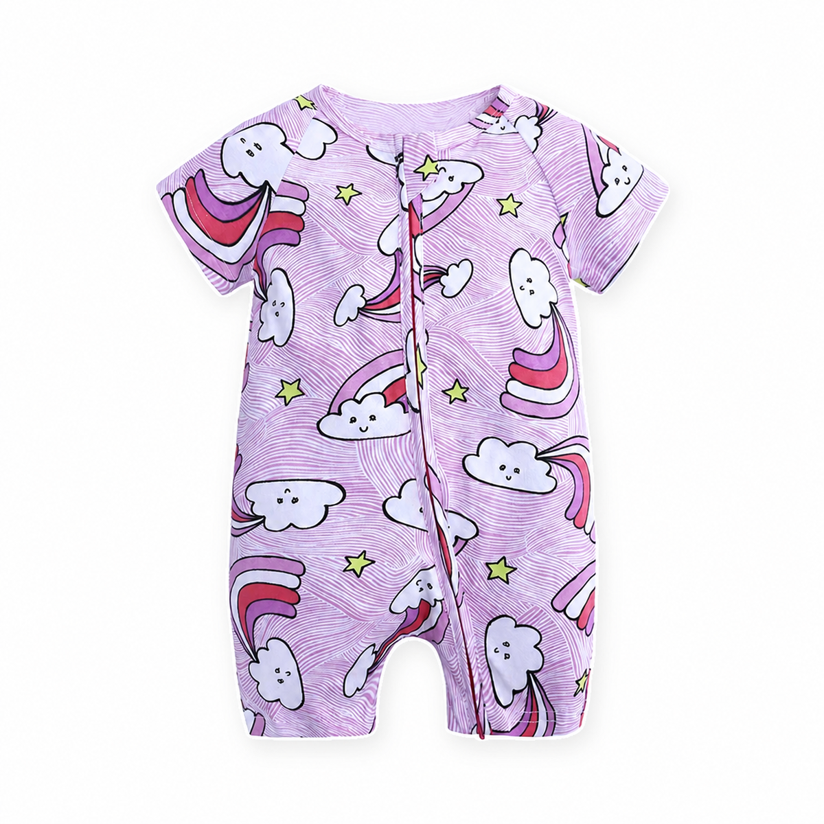 Unicorn Rainbows Short-Sleeve Shortie Romper — Unicorn Rainbows — Front view — image 1