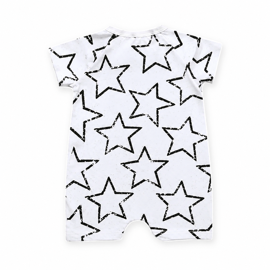 Outline Stars Short-Sleeve Shortie Romper — Outline Stars — Back view — image 2