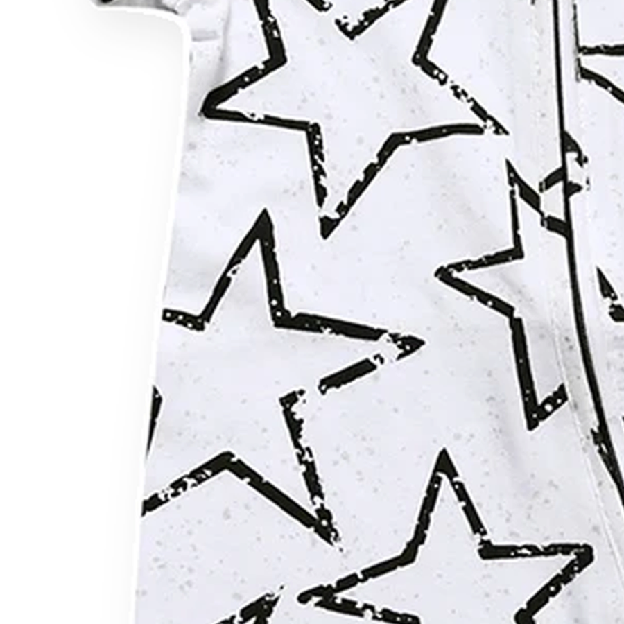 Outline Stars Short-Sleeve Shortie Romper — Outline Stars — Fabric detail — image 7