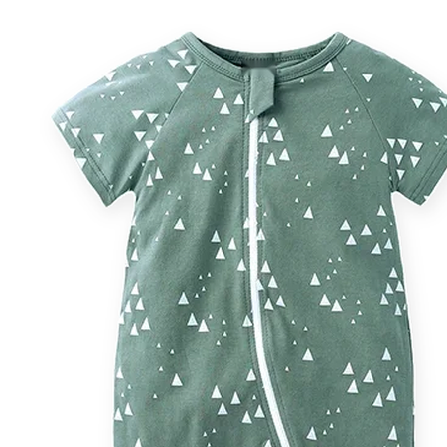 Sage Trees Short-Sleeve Shortie Romper — Sage Trees — Cuff and foot detail — image 5