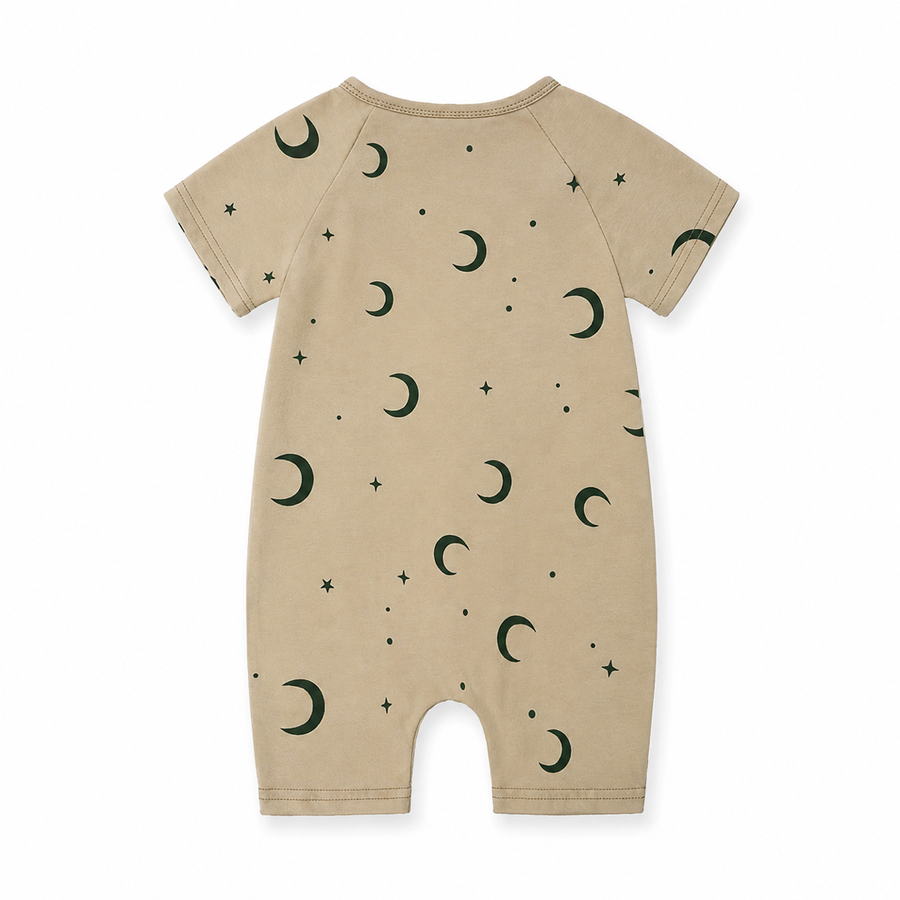 Moon Stars Short-Sleeve Shortie Romper — Moon Stars — Back view — image 2