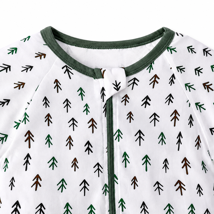 Tiny Pines Short-Sleeve Shortie Romper — Tiny Pines — Zipper detail — image 3