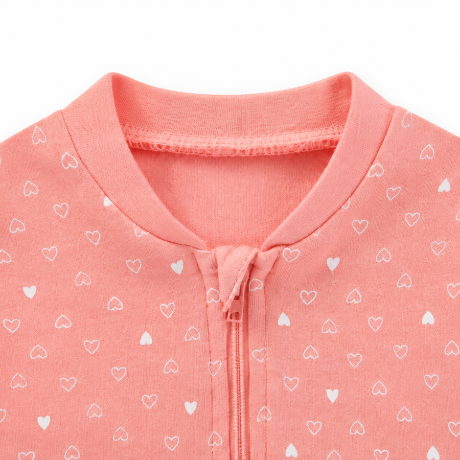 Coral Hearts Romper — Coral Hearts — Zipper detail — image 3