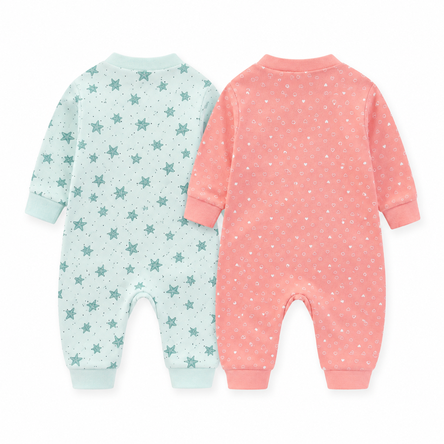 Mint Coral 2-Pack Rompers — Mint Coral — Back view — image 2