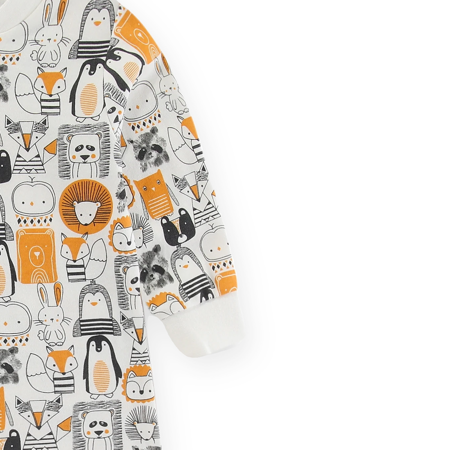 Woodland Friends Romper — Woodland Friends — Cuff and foot detail — image 5