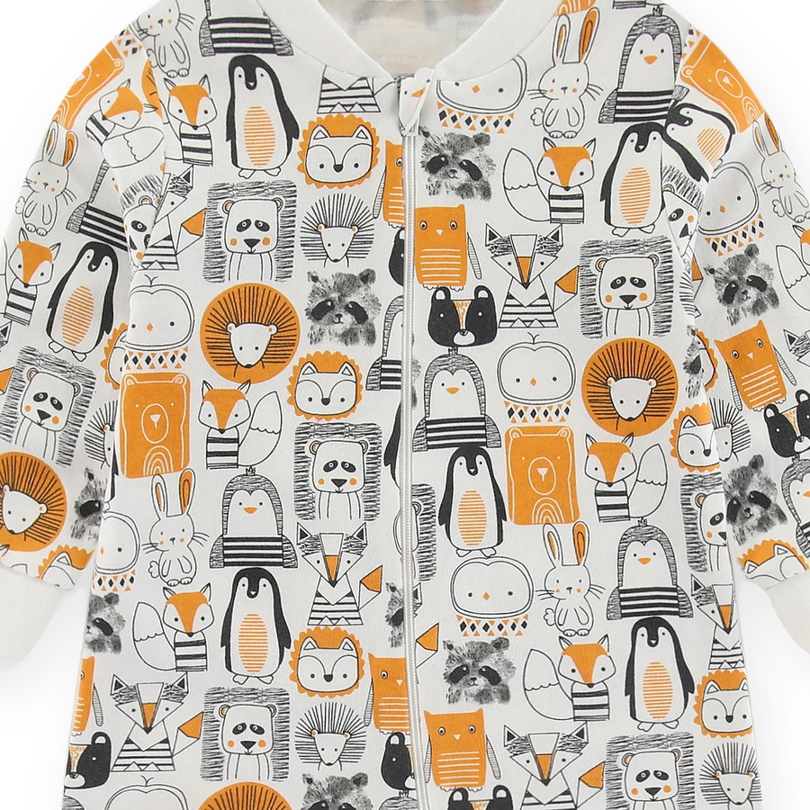 Woodland Friends Romper — Woodland Friends — Zipper detail — image 3