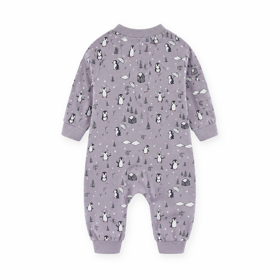 Gray Penguins Romper — Gray Penguins — Back view — image 2