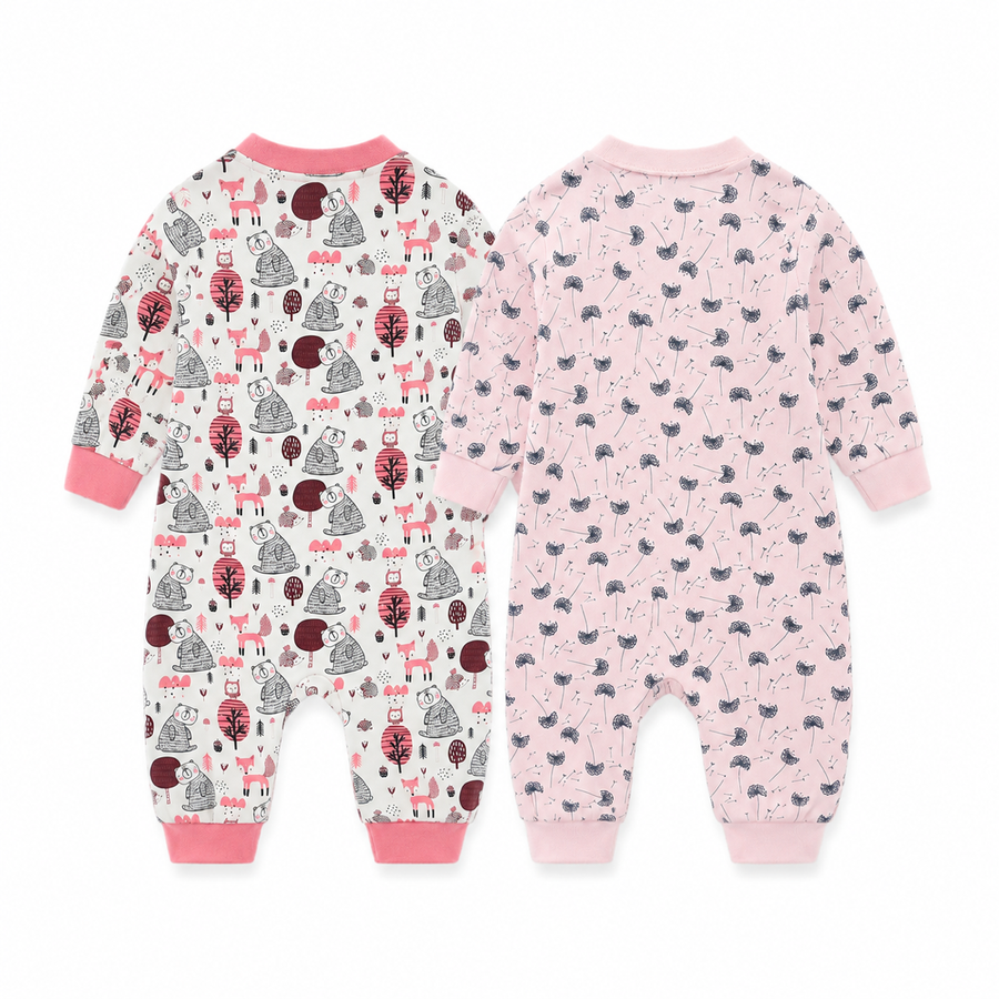 Woodland Blush 2-Pack Rompers — Woodland Blush — Back view — image 2