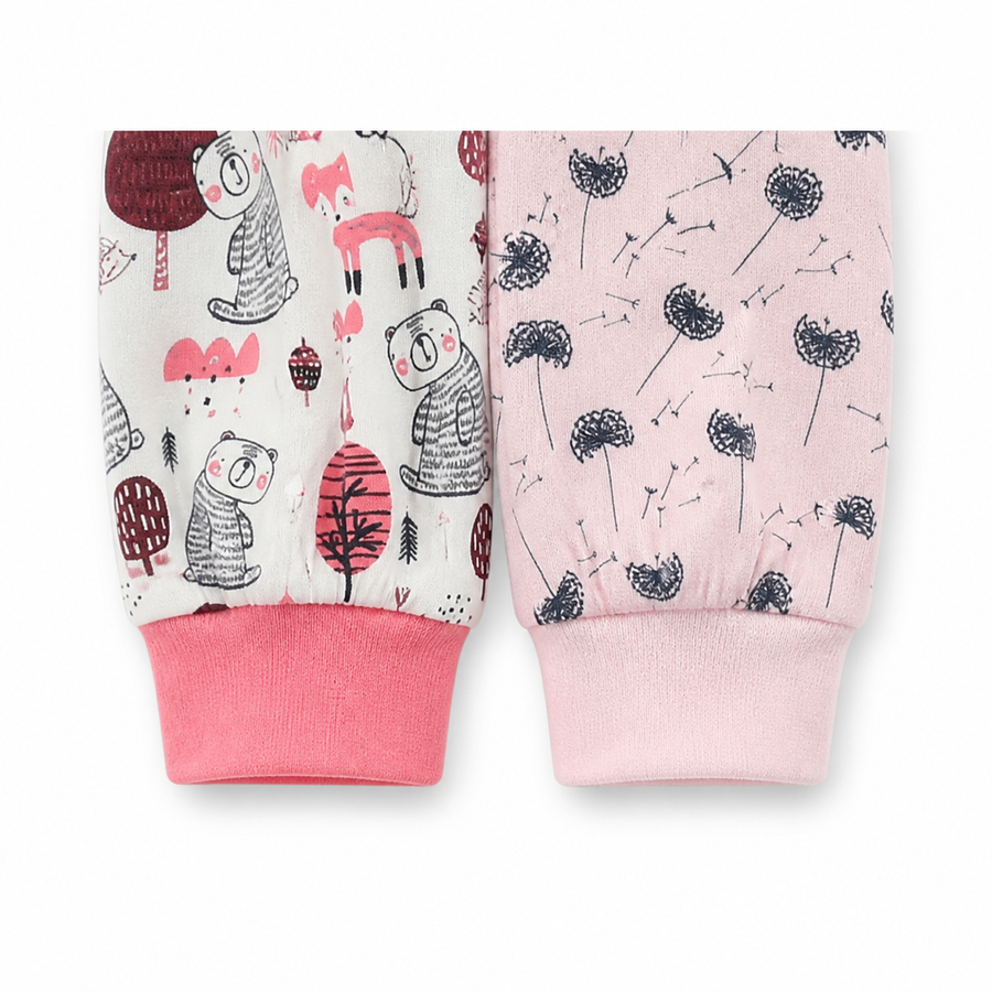 Woodland Blush 2-Pack Rompers — Woodland Blush — Cuff and foot detail — image 4