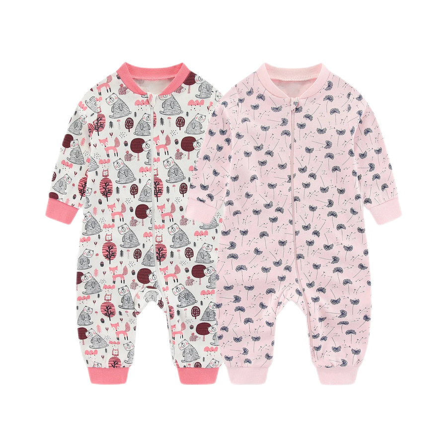 Woodland Blush 2-Pack Rompers — Woodland Blush — Front view — image 1