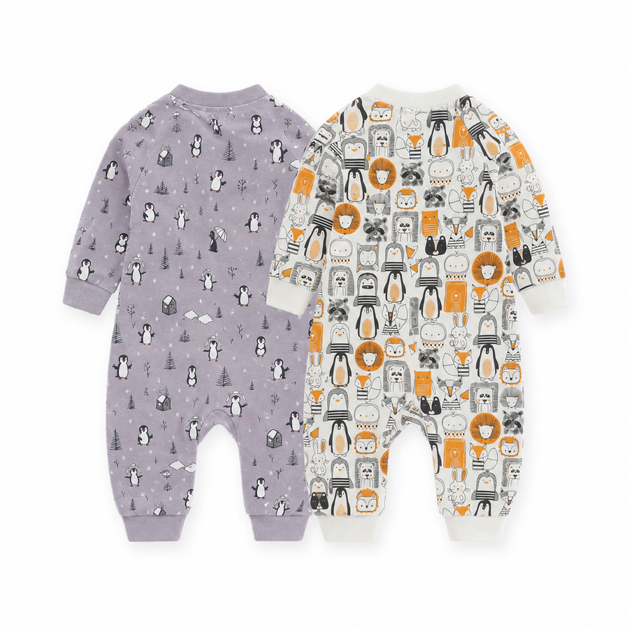 Penguin Woodland 2-Pack Rompers — Penguin Woodland — Back view — image 2