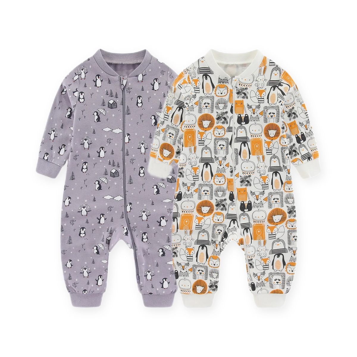 Penguin Woodland 2-Pack Rompers — Penguin Woodland — Front view — image 1