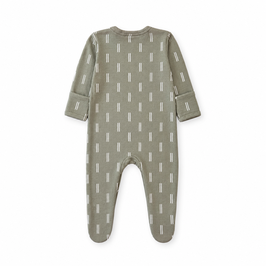 Olive Dash Footed Romper — Olive Dash — Back view — image 2