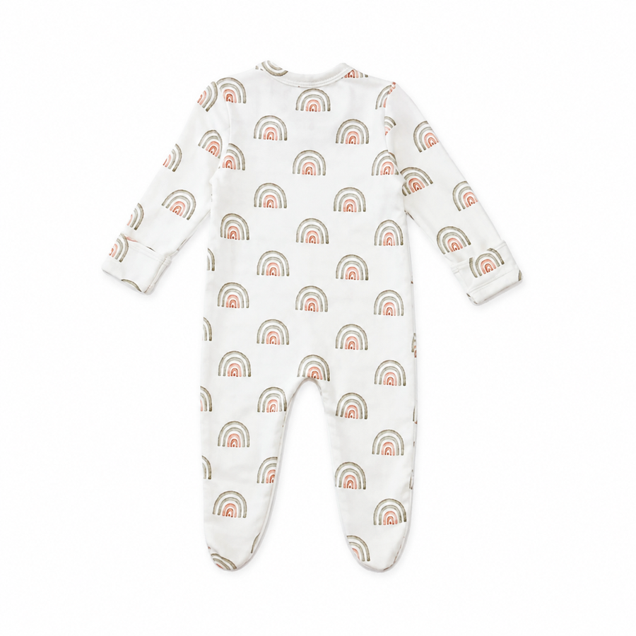 Pastel Rainbow Footed Romper — Pastel Rainbow — Back view — image 2