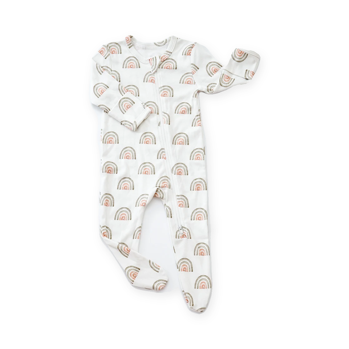 Pastel Rainbow Footed Romper — Pastel Rainbow — Front view — image 1