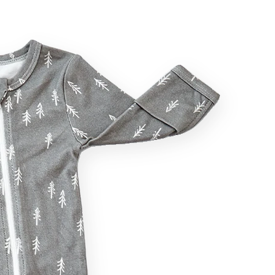 Silver Dash Footed Romper — Silver Dash — Cuff and foot detail — image 5