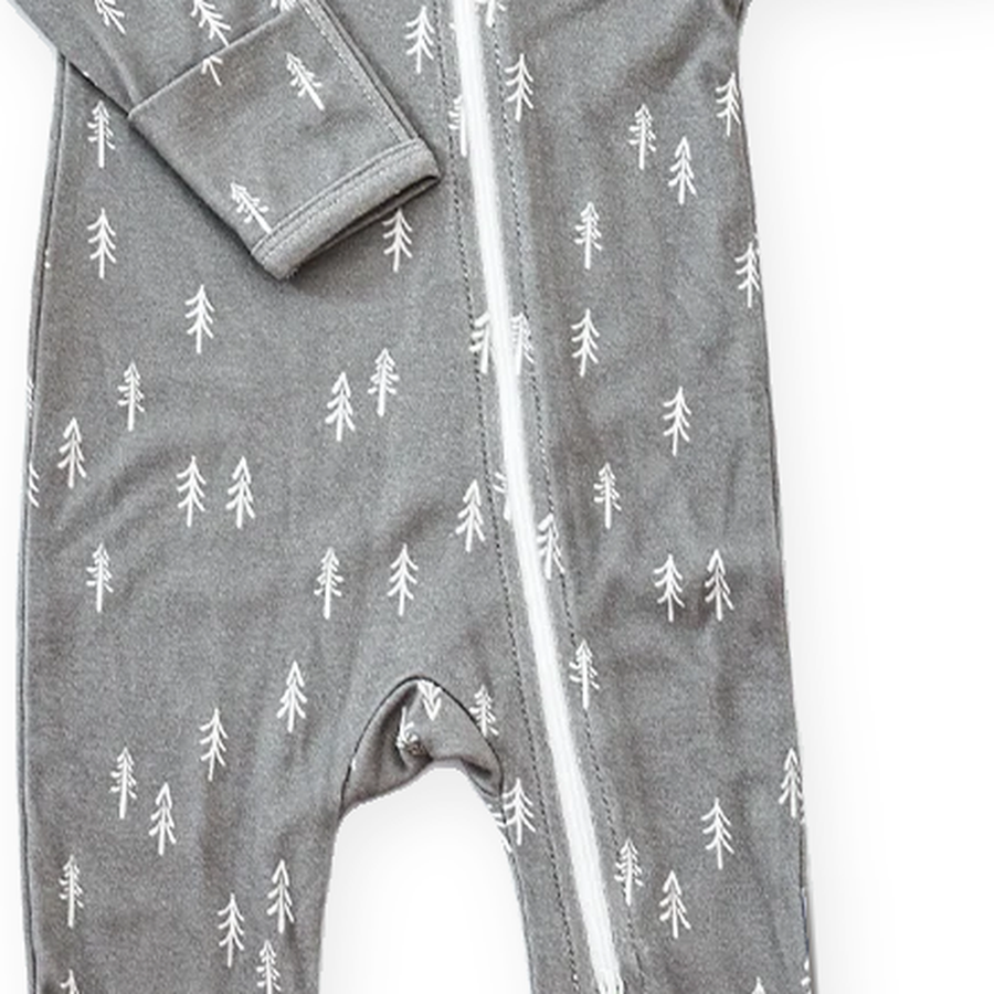 Silver Dash Footed Romper — Silver Dash — Fabric detail — image 7