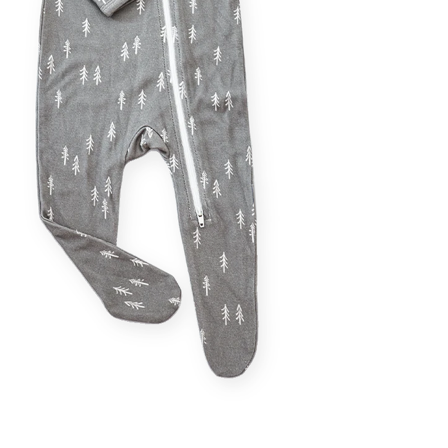 Silver Dash Footed Romper — Silver Dash — Gusset and seam detail — image 6