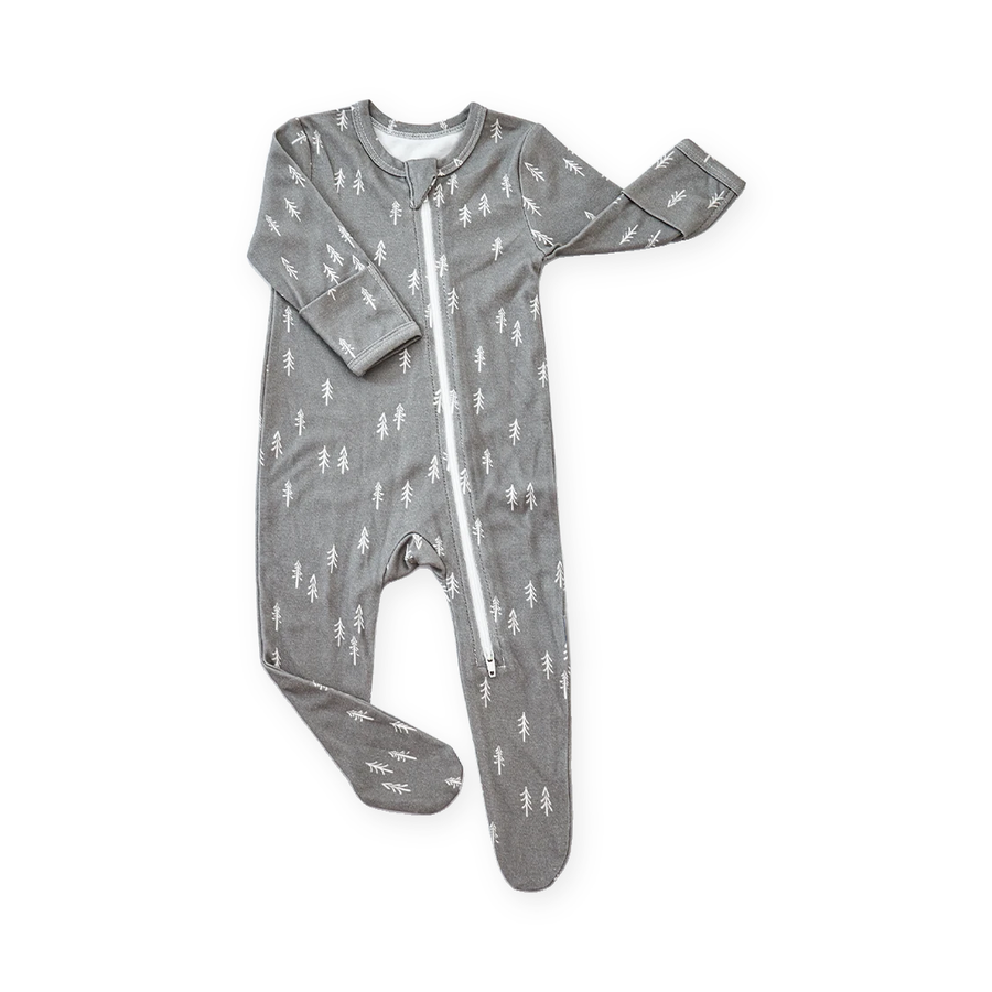 Silver Dash Footed Romper — Silver Dash — Front view — image 1