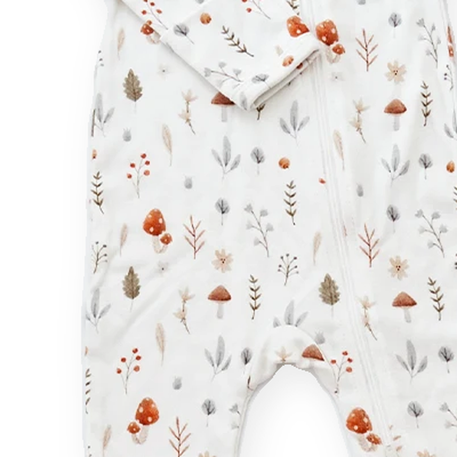 Woodland Mushrooms Footed Romper — Woodland Mushrooms — Fabric detail — image 7