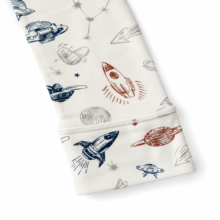 Space Sketch Romper — Space Sketch — Cuff and foot detail — image 4